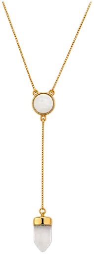 Colar Lariat de Pedra da Lua — Médio